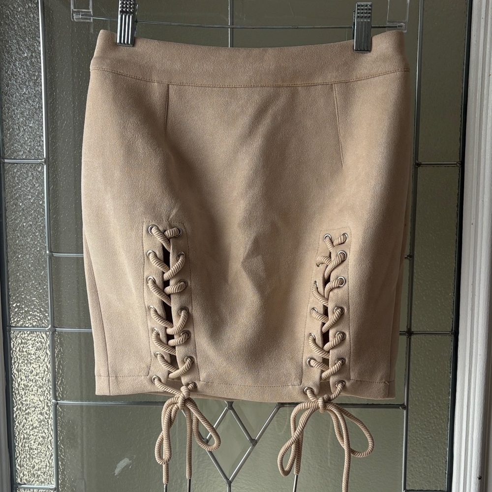Runway Lace-Up Mini Skirt